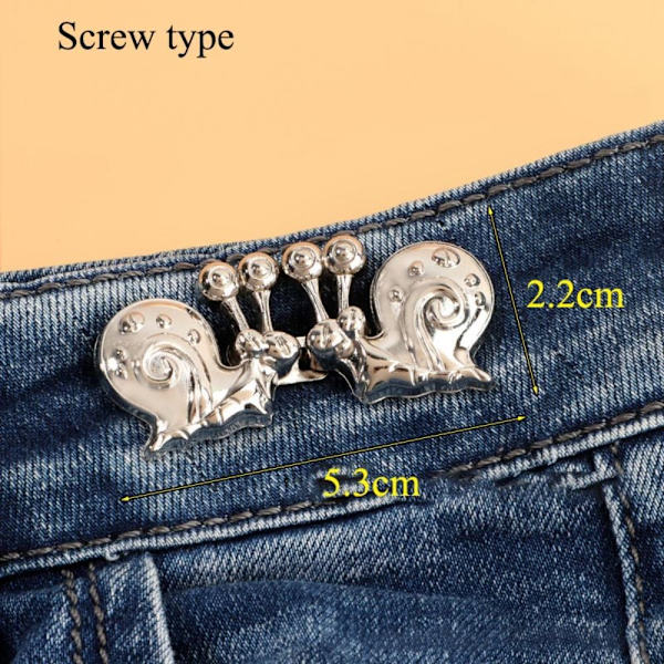 Jeansknapper No-Sying Metalknap SØLVSNEGLE SNEGLE silver snails-snails