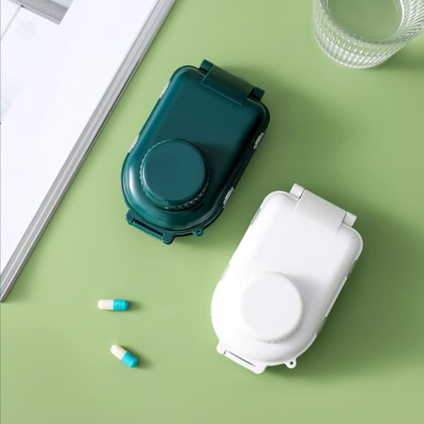 Pilleboks Pille Dispenser Boks HVIT White