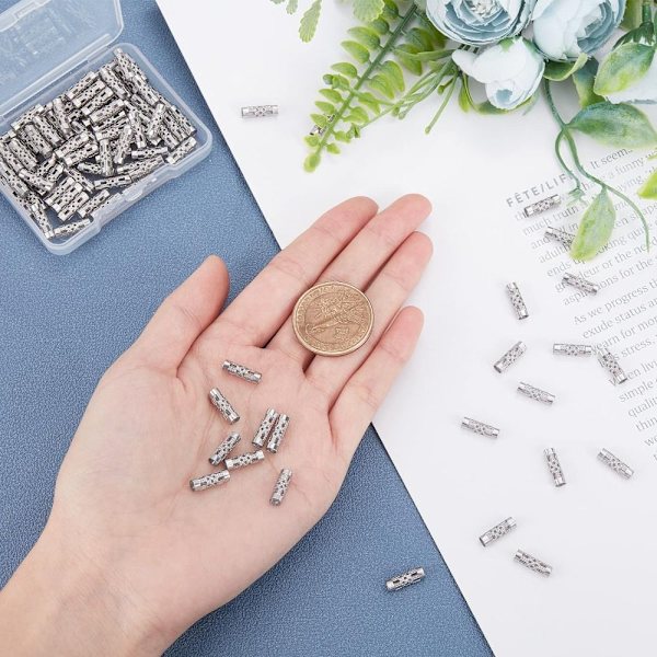 Rørperler 4mm lige Rørperler i rustfrit stål