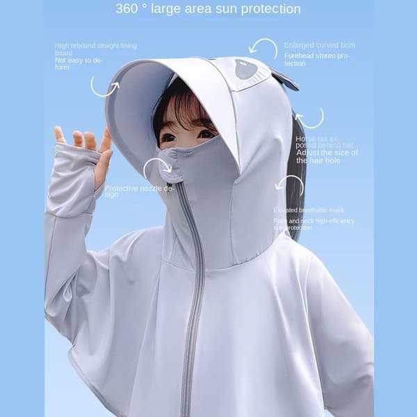 Barn Solskyddskläder UV-skydd Hatt GRÅ grey