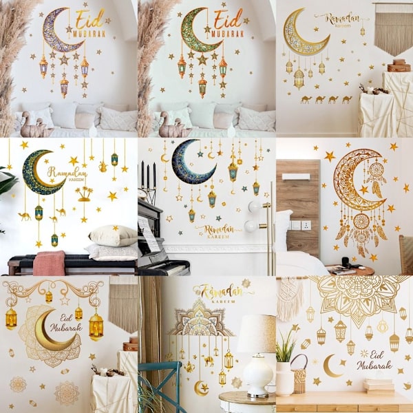 Eid Mubarak Väggdekaler Ramadan Fönsterdekaler STYLE 1 STYLE