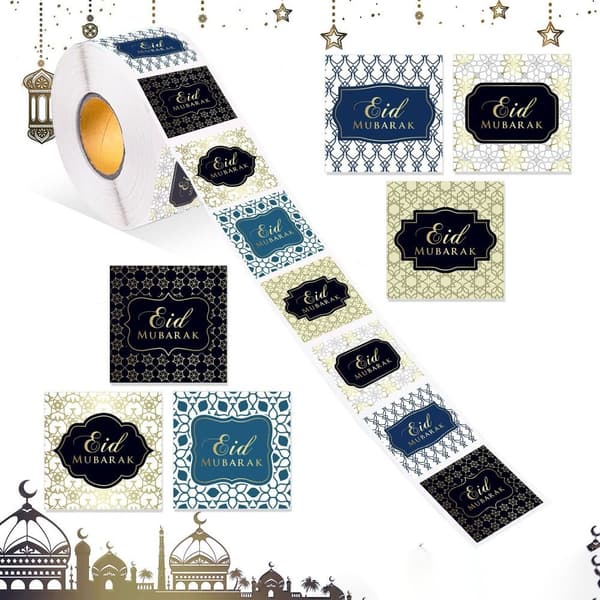 Ramadan Dekorationsstickers EID Mubarak Stickers Presentpåse EID