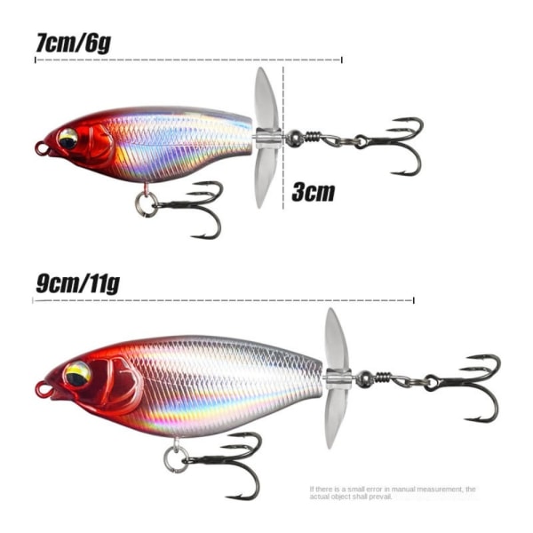 3 stk. Propeller Warbler Lure Surface Bait 9CM/11G3 3 9cm/11g3