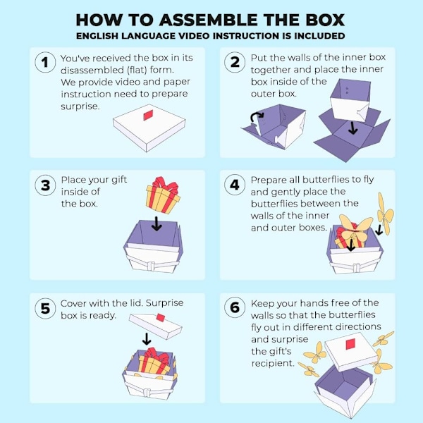 Överraskning Flying Butterfly Box Creative Bounce Box C C C