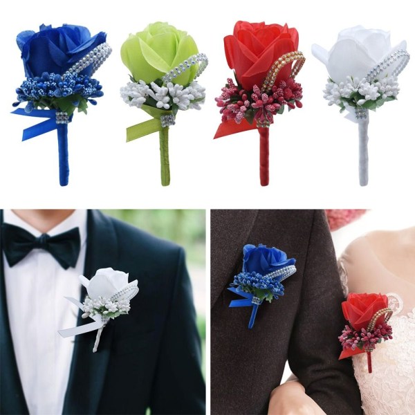 Boutonnieres Bryllupsblomster Brudgom Boutonnieres Blomster DEEP deep blue