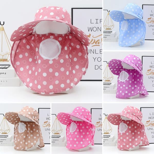Solhatt Ansikte Nackskydd ROSA RÖD Rose red