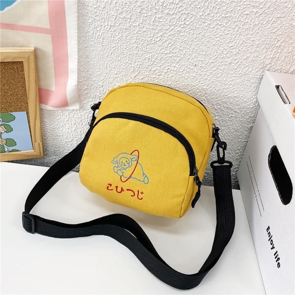 Canvas Messenger Väskor Tecknade Serier Axelväska GUL Yellow