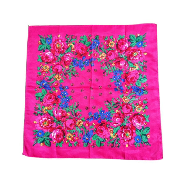 Rose Flower Print Head Scarf Printed Scarf Sjal ROSE RED Rose red