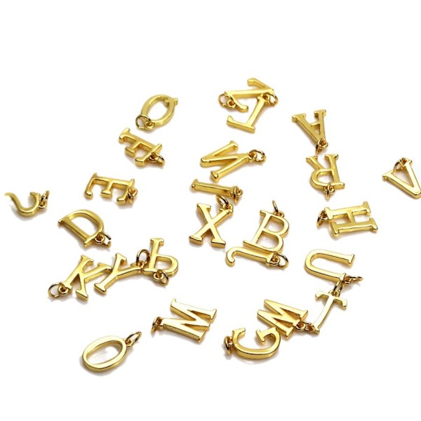 Guldfyldte A-Z Alfabet Bogstaver Startbogstaver Charms