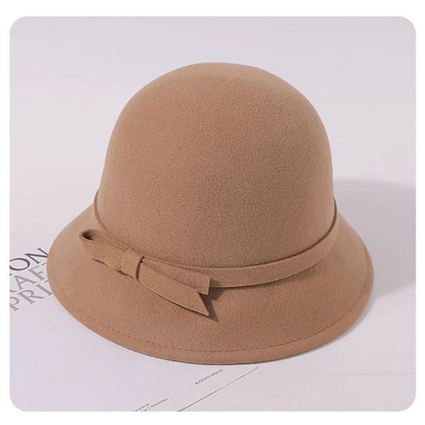 Kvinder Fedoras Bucket Hat CAMEL camel