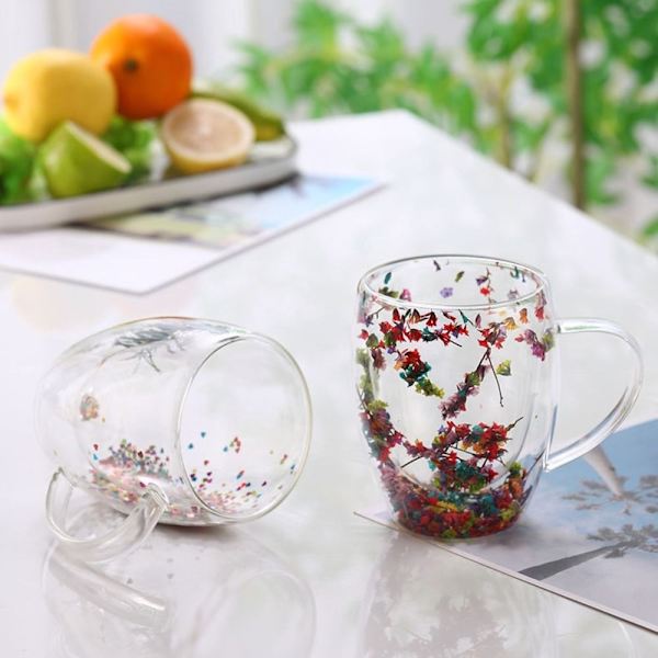 Tørrede Blomster Kop Dobbeltvægget Glas Kop #2 #2