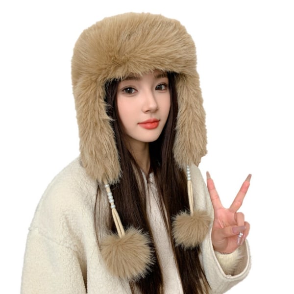 Fluffy Hat Pelshatte KHAKI khaki