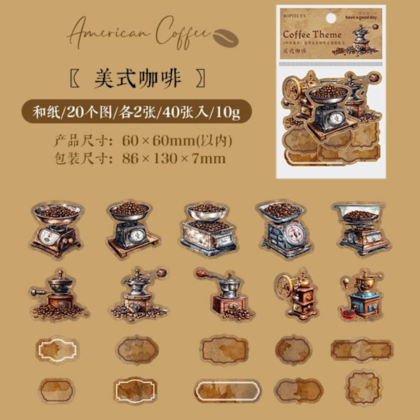 Daglig Planerare Scrapbook Stickers Scrapbook Stickers Kaffe