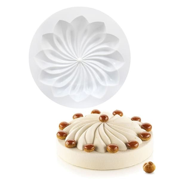 3D Rund Blomst Pagode Silikone Kageform Mousseforme