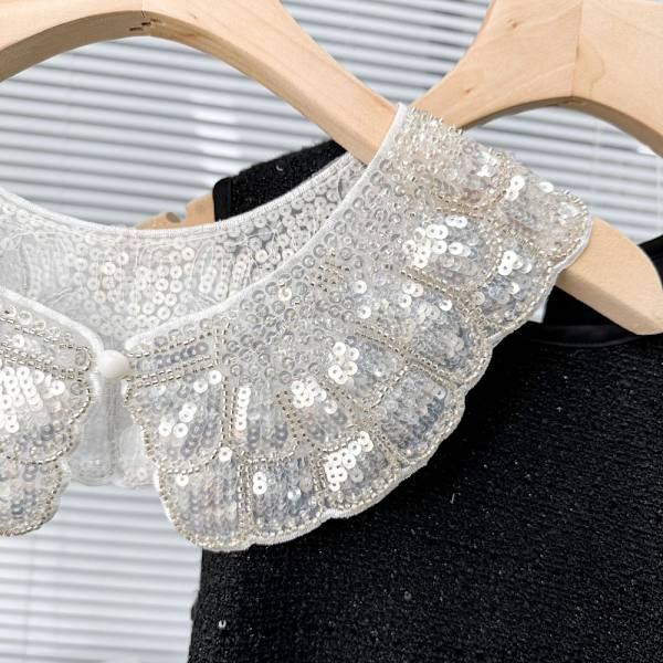 Pärlkrage broderad kristallkrage B B B