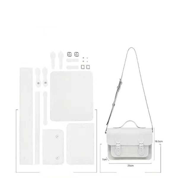 DIY Material Bag Skulder Crossbody Bag HVIT white