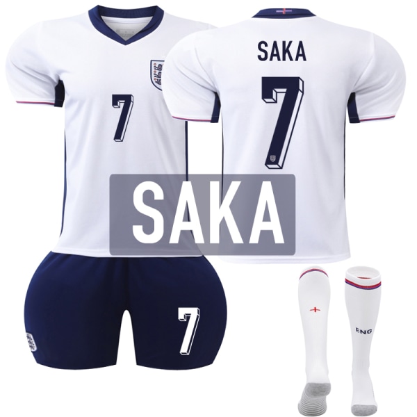 UEFA Euro 2024 England Home Football Shirt Kit No. 7 Saka Adult S