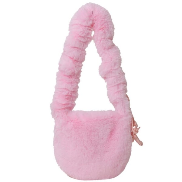 Naisten karvainen Crossbody Laukku Y2K Furry Reppulaukku PINK pink