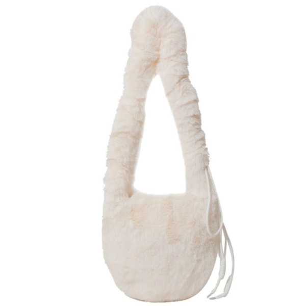 Kvinner Furry Crossbody Bag Y2K Furry Satchel Bag HVIT white
