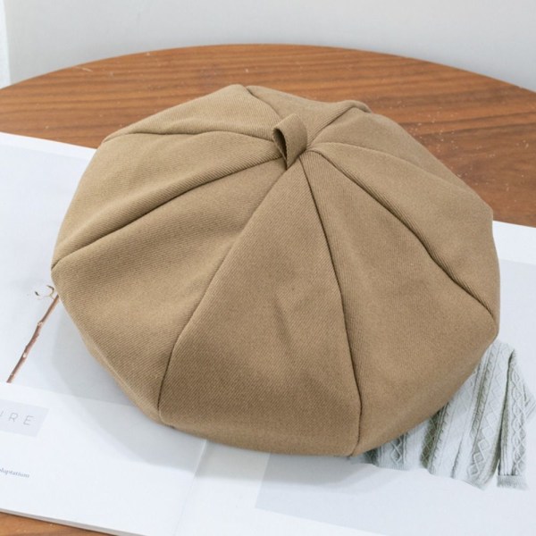 Kvinner Berets Vinterluer KHAKI Khaki