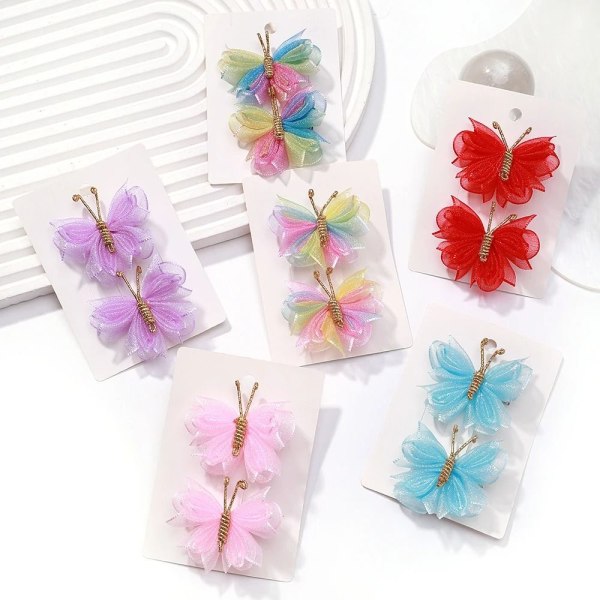2 stk/sæt Hårspænder Flockende hårnåle RAINBOW FARVE C RAINBOW Rainbow color C