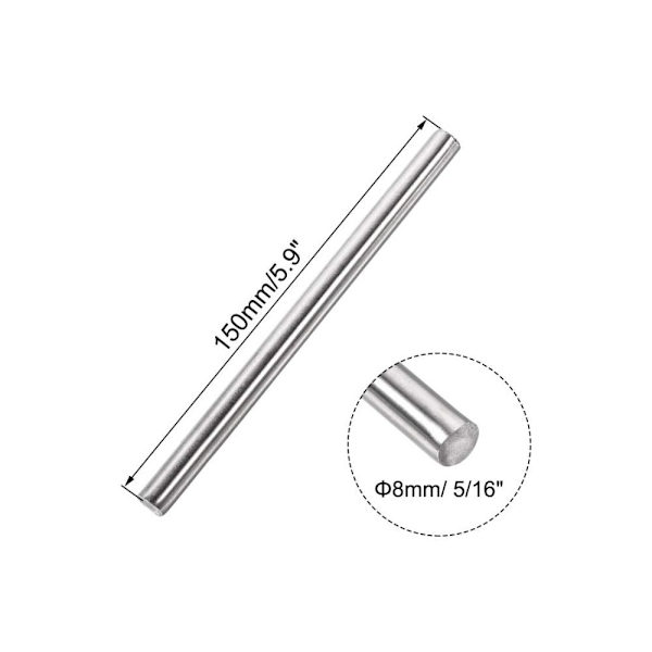 2 stk. Solid Rund Stang Lineær Bevegelse Aksel 150MM 150mm