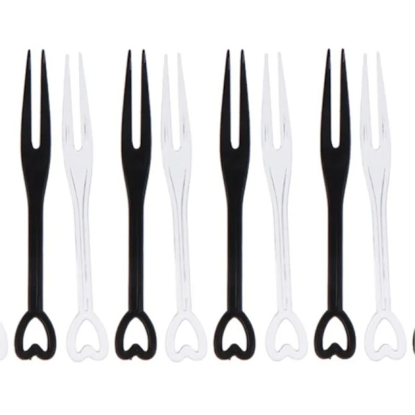 100 stk Fruktgaffel Fruktplukk SVART Black