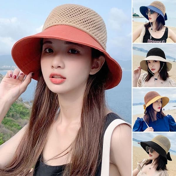 Sommer Dame Solhatt UV Beskyttelse Black
