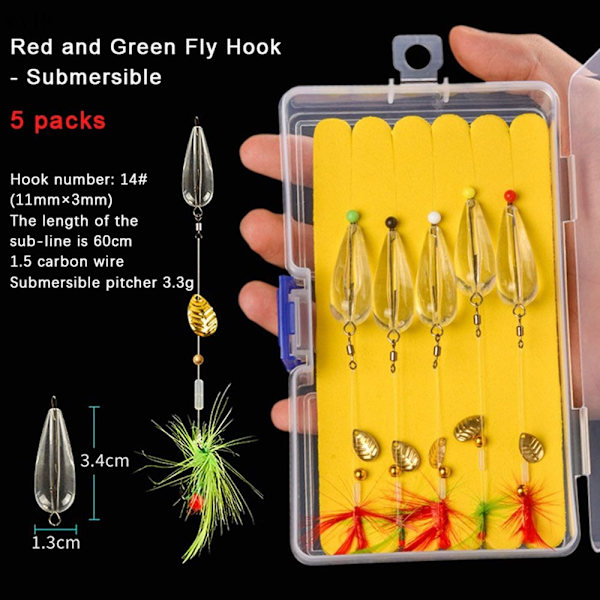 5Förpackningar/Låda Set Fiskedrag STYLE 2 SÄNK STYL 2 SÄNK Style 2 sink