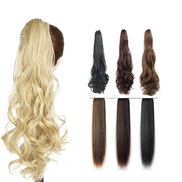 Ponytail Wigs Hiustenpidennykset TUMMANRUSKEA SUORA SUORA DARK BROWN STRAIGHT-STRAIGHT