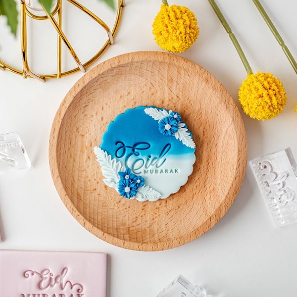 Eid Fondant Biscuitforme Bogstaver Prægning Cookie Stemplet QA1226