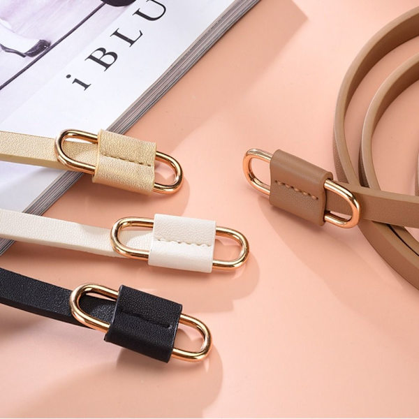 Simpelt tyndt spænde bælte jeans bælte BEIGE beige