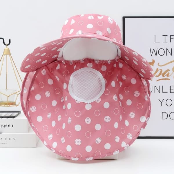 Solhatt Ansikte Nackskydd ROSA RÖD Rose red