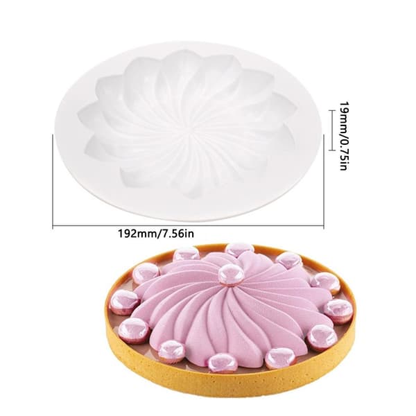 3D Rund Blomst Pagode Silikone Kageform Mousseforme
