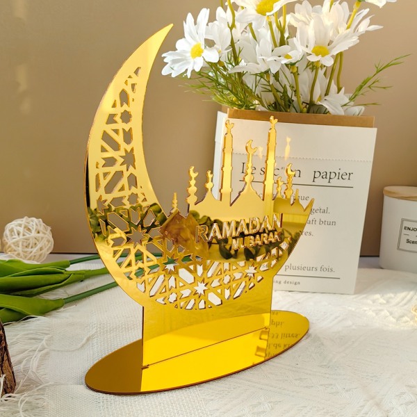 Akryl Spejl Bord Eid Al-Fitr Dekoration D D