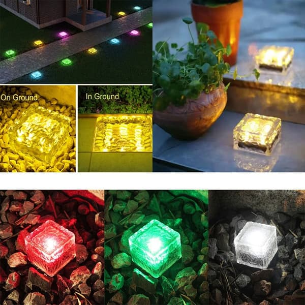 Solcells issten marklampa i glas, solcells iskubsten white