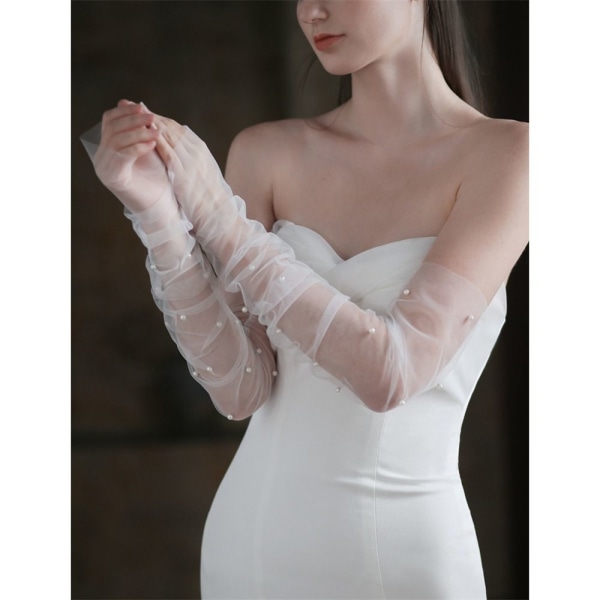 Hääkäsineet Tylli Bride Gloves Naisten Mesh Sormeton White