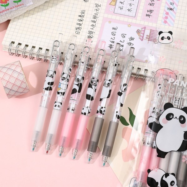 Søde Panda Gel penne Kawaii 0,5 mm sort blæk neutrale penne børn