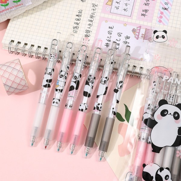 Søde Panda Gel penne Kawaii 0,5 mm sort blæk neutrale penne børn