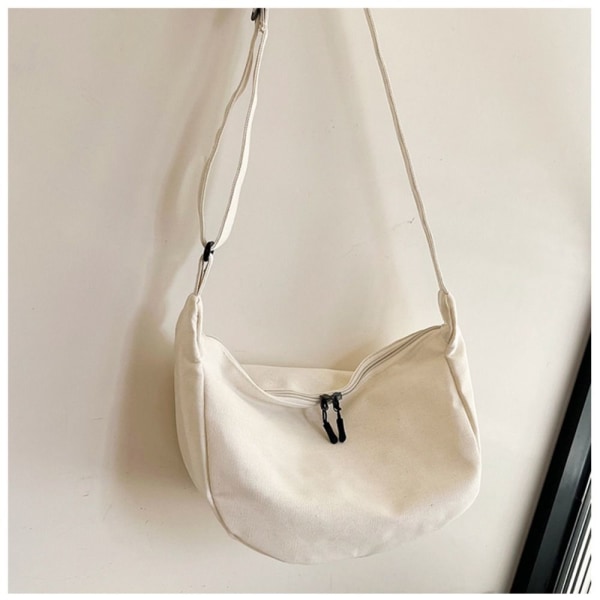 Dumpling Messenger Bag Canvas Underarm Bag VIT white