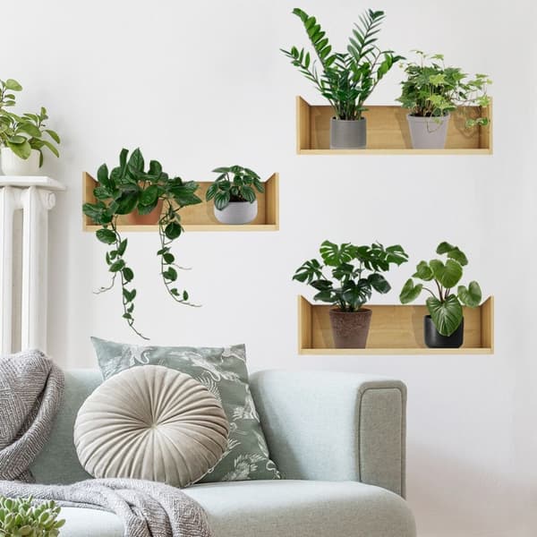 Väggdekaler 3D Gröna Krukväxter, Grönska och Blad