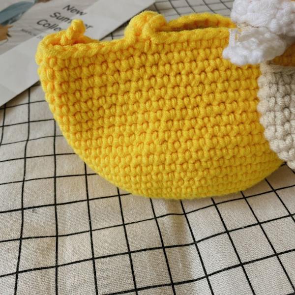 Stickad Ullväska Axelväskor GUL yellow