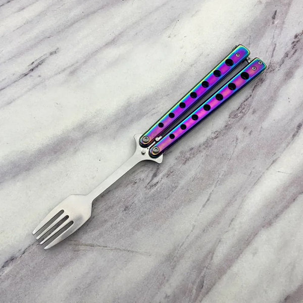 Butterfly Folding Spoon Fork Balisong Training Tool HAARUKKA fork