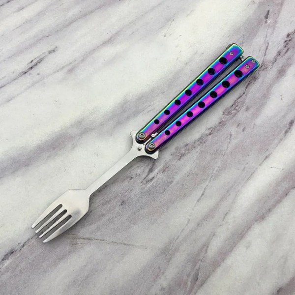 Butterfly Folding Spoon Gaffel Balisong Træningsværktøj FORK FORK fork