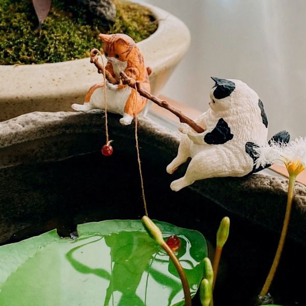 Fiskekattprydnader Akvariumdekoration 4 4 4