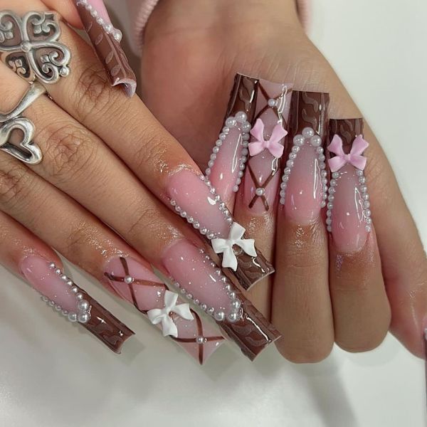 Ballerina tekokynnet Fake Nails -kynsikärjet XD-88-21