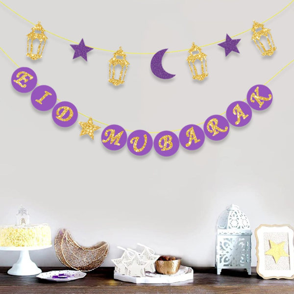 EID Mubarak Banner Ramadan Kareem Banner BLÅ