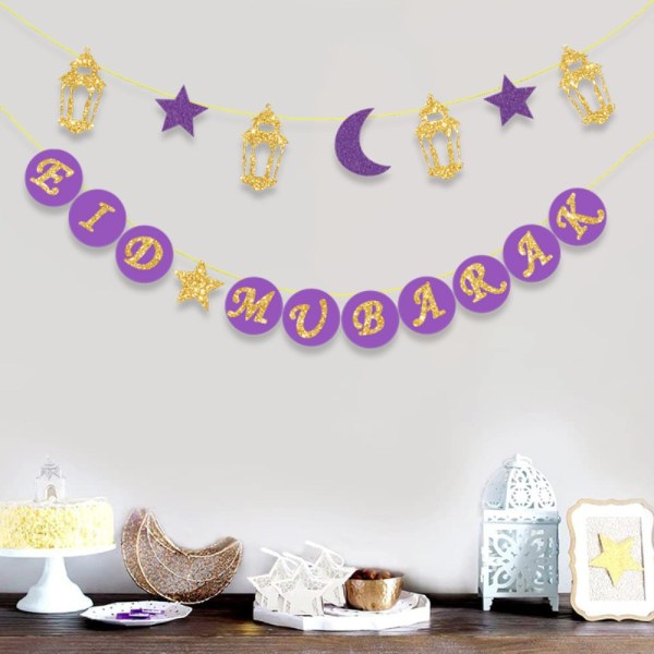 EID Mubarak Banner Ramadan Kareem Banner SVART
