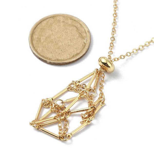 Krystallholder Cage Halskjede Krystall Net Metal Halskjede 3 3 3