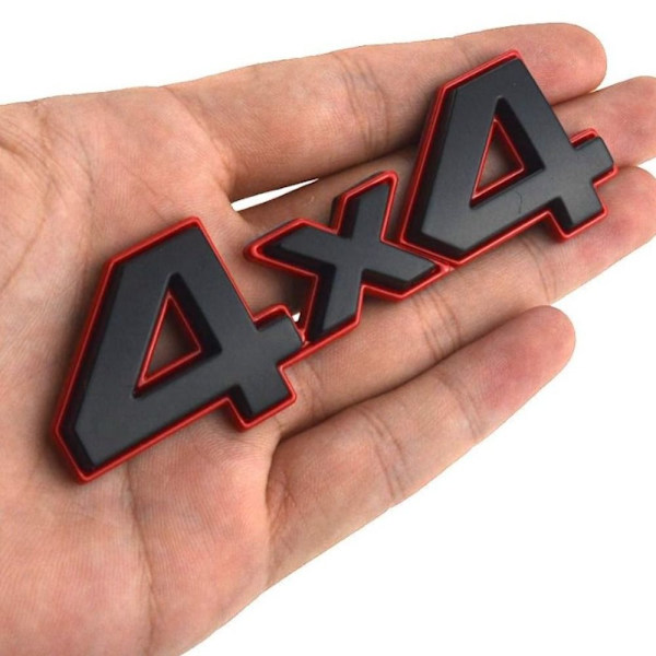4X4 Badge Dekaler Ornament Fender Baklucka Emblem Badge Red Edge